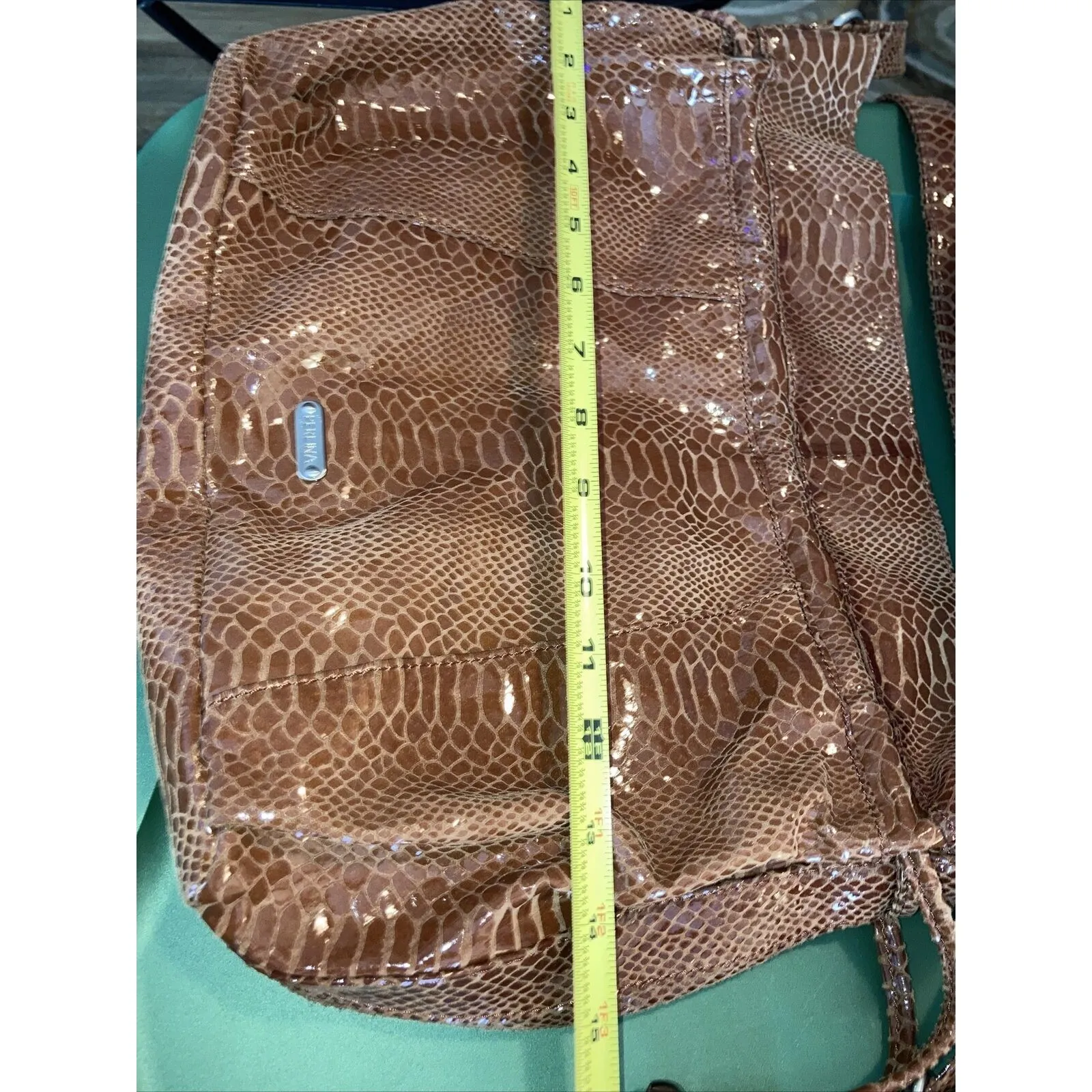 PERLINA Snake Print Brown Leather Shoulder Hobo Tote CrossBody Purse NWOTS - Image 10