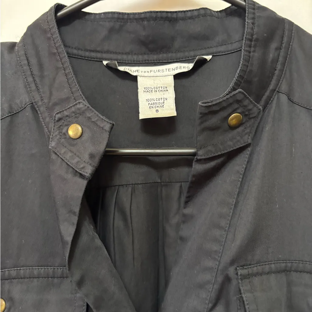 Diane Von Furstenburg‎ Black Shirt Dress Size 8 - Image 3