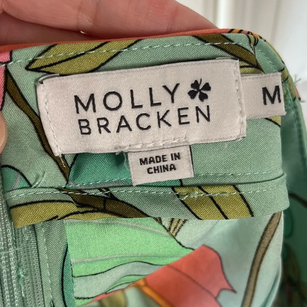 Molly Bracken floral print shorts high rise pleated medium tropical colorful - Image 5