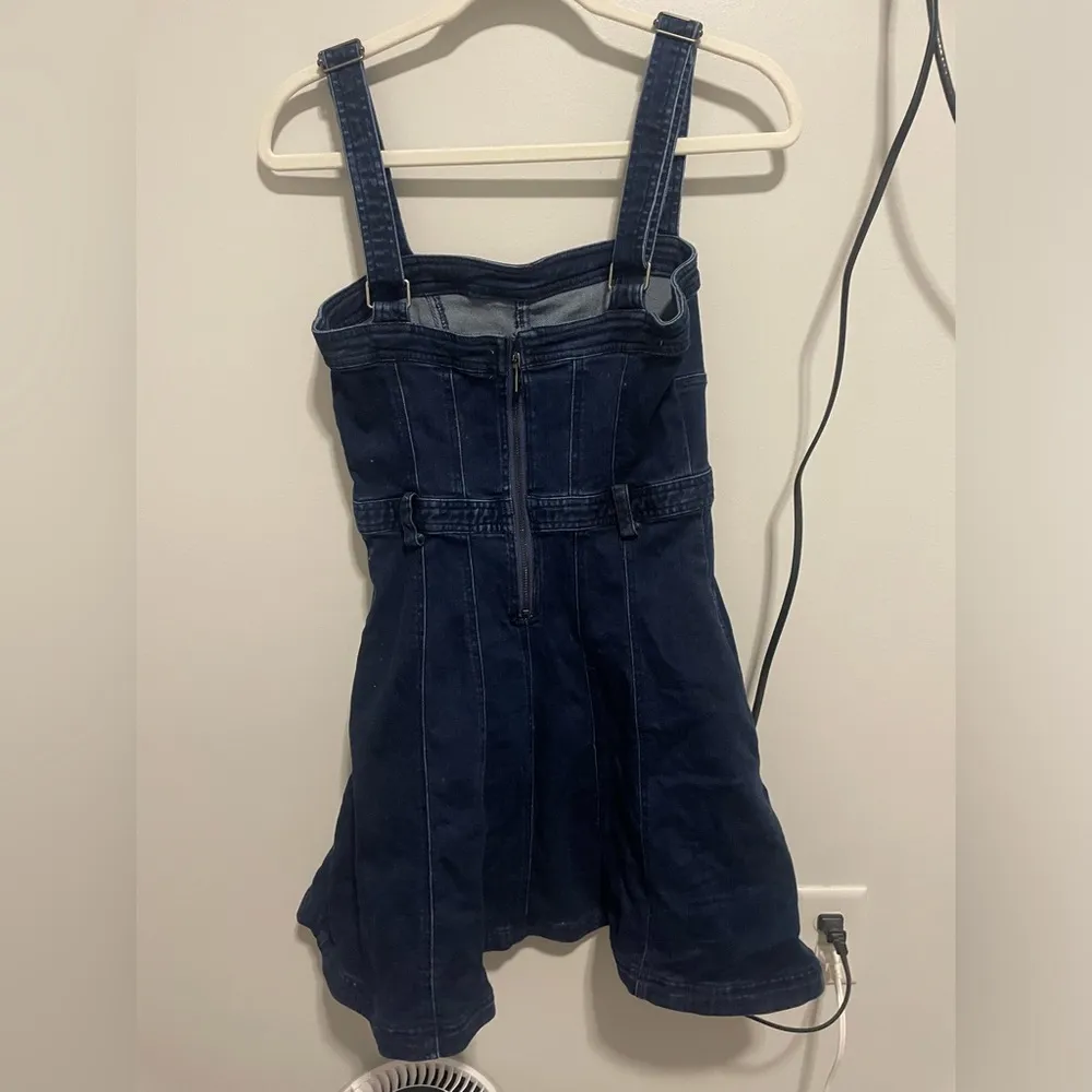 Free People Margot denim mini dress in dark indigo - Image 3