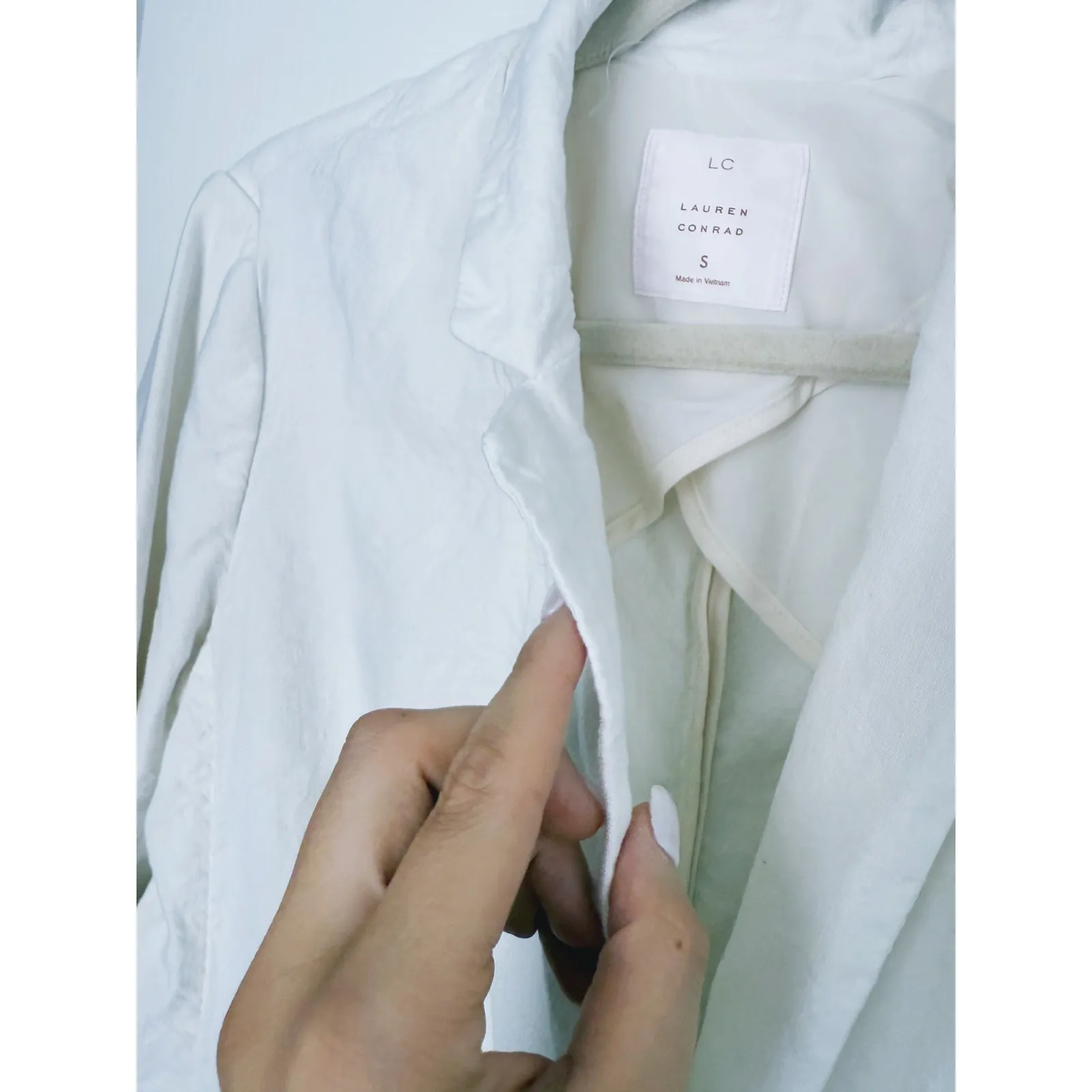 Lauren Conrad Linen Blazer Jacket Small Ivory Coastal Career Corpcore Clean Girl - Image 5