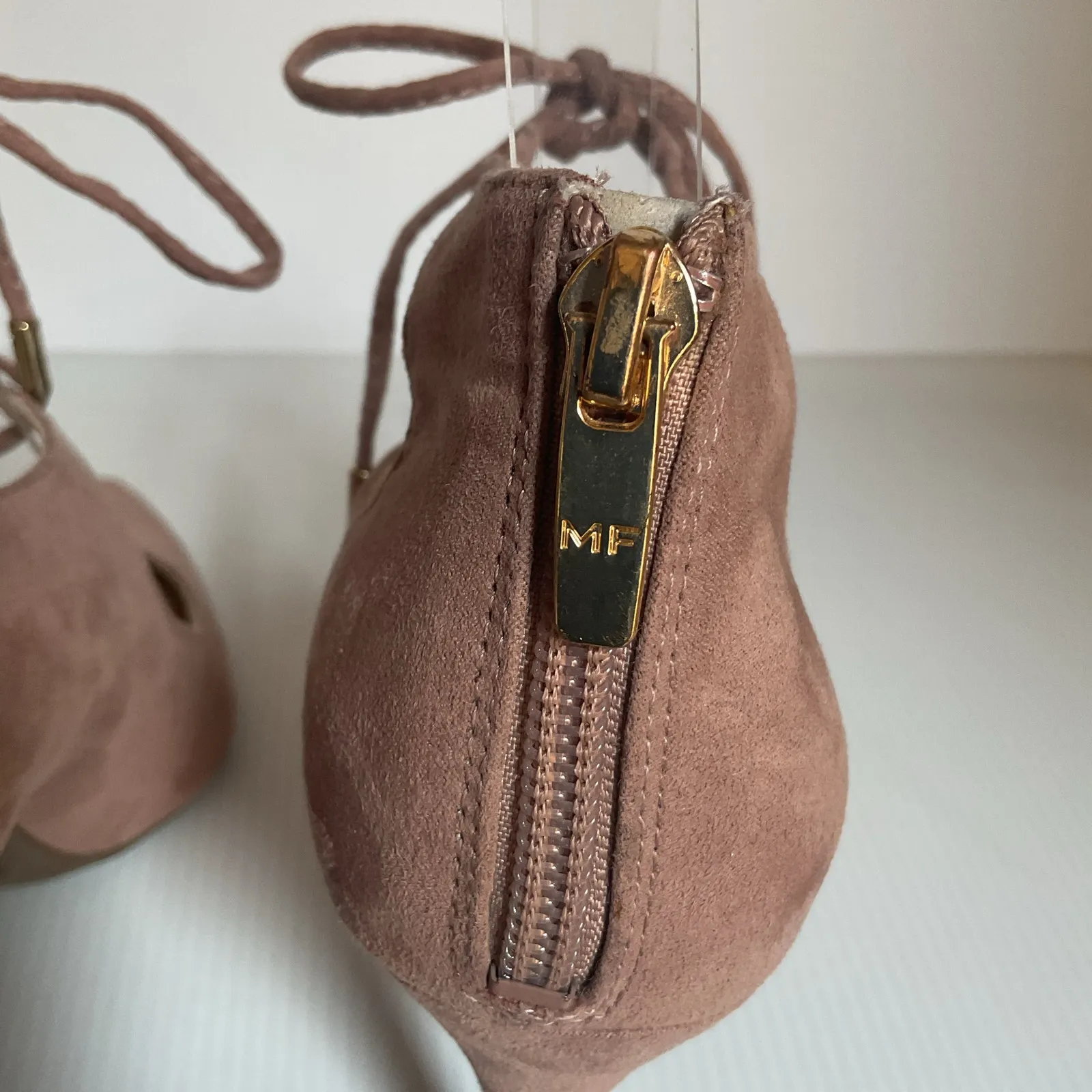 Marc Fisher Blush Suede Lace-Up Cutout Heels • Pointed Toe • Women’s 5.5 - Image 6