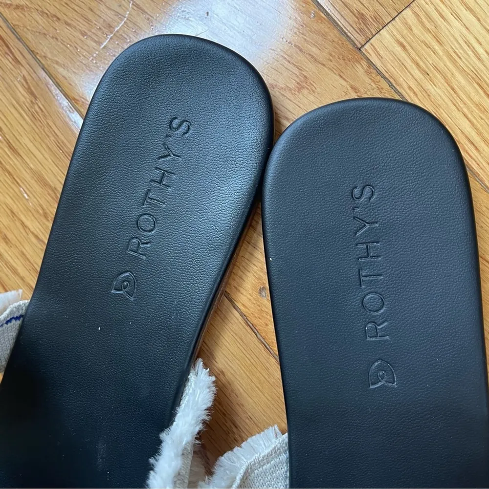 ROTHY’S retired triple band seashell fringe white slip on flat sandals Sz 10 - Image 11