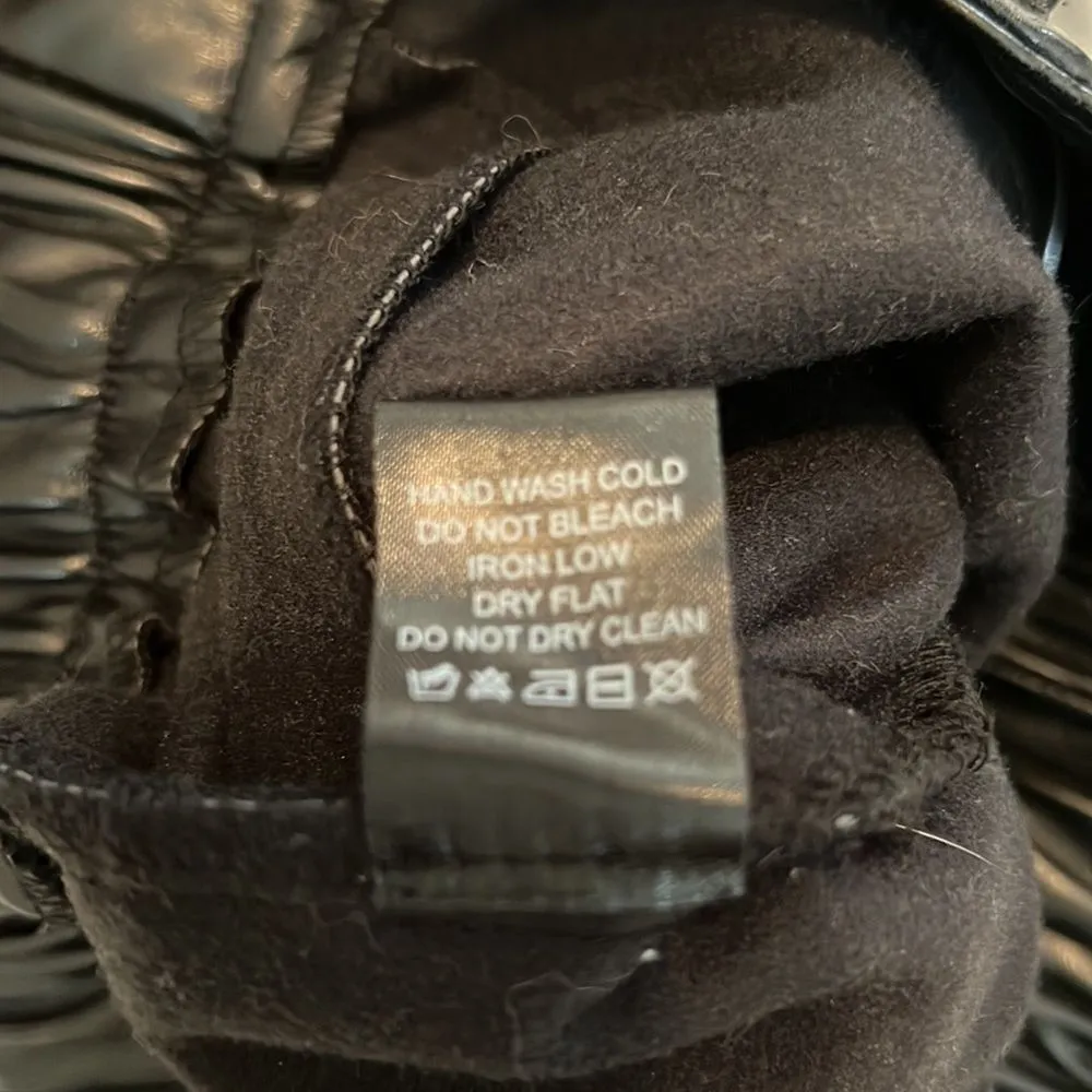 Blashe Black Faux Leather Paper Bag Waist w/ Pockets Mini Skirt Size Small - Image 7