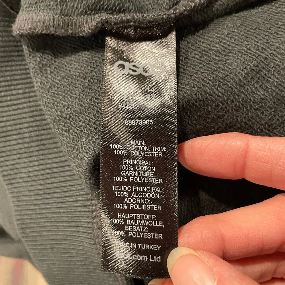 Black Asos lace up cut out sweatshirt goth punk large rivet edgy street look - Image 5