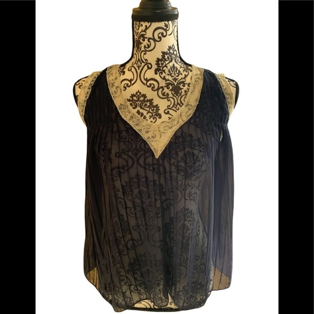 Zara navy silk sheer tank Size S‎ - Image 5