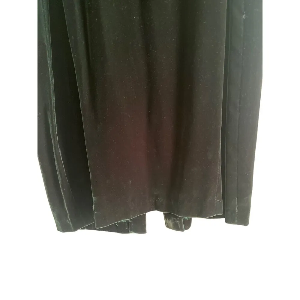 Vintage Handmade Maxi Dress Dark Green Velvet Whimsigoth Cap Sleeve Witchy Women - Image 5
