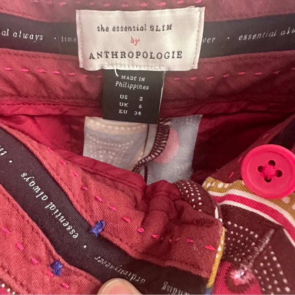 Anthropologie Essential Slim‎ Trouser Pant in Mod Floral Retro Print - Image 7