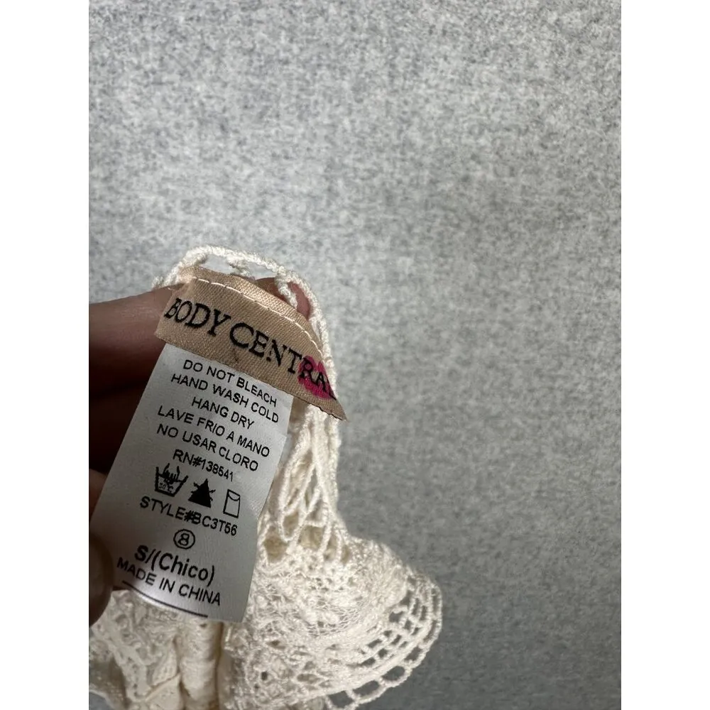 Vintage Body Central Small Tank Top Lace Crochet Boho Coquette Womens Coachella - Image 3