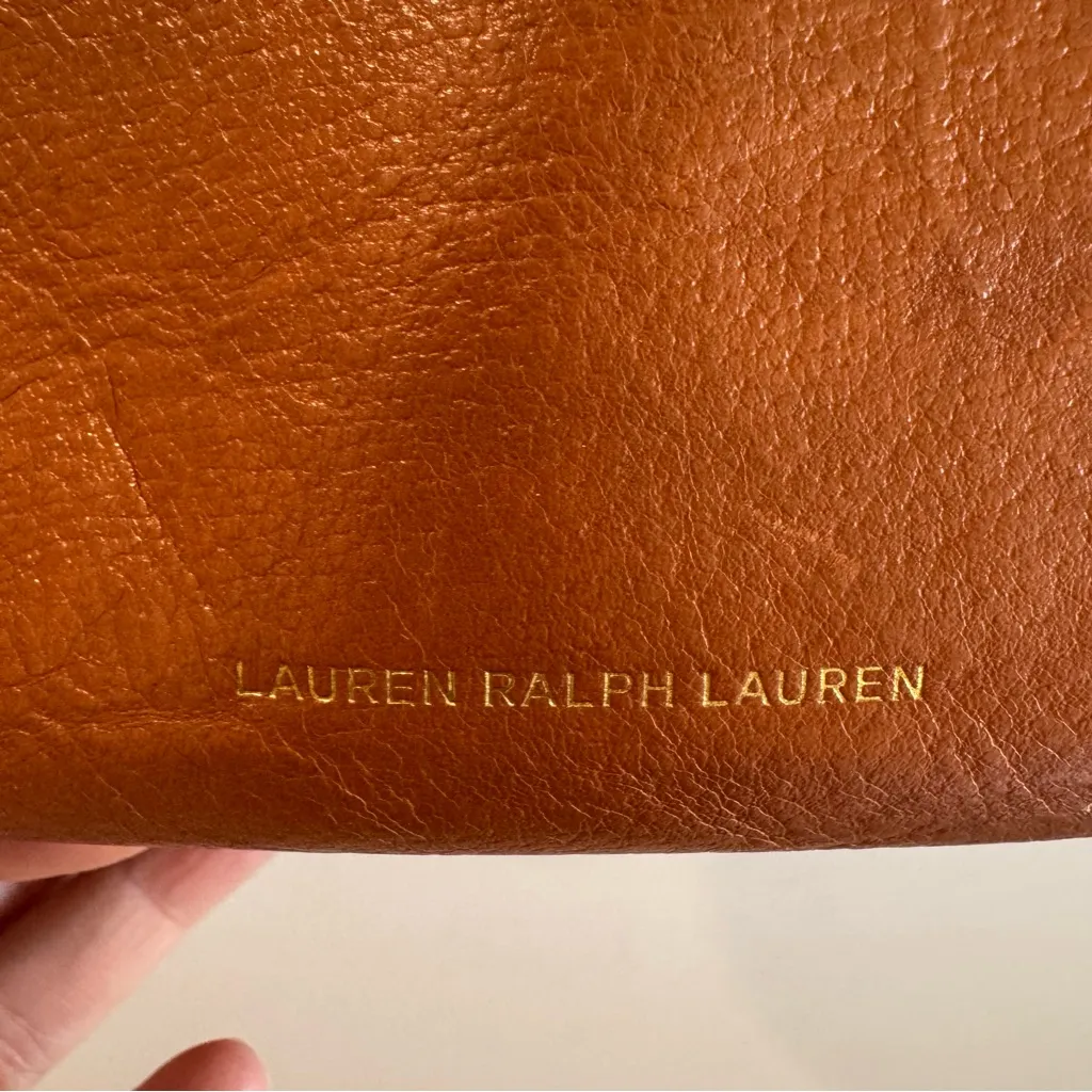 Lauren Ralph Lauren Cognac Leather Hobo Bag - Image 4
