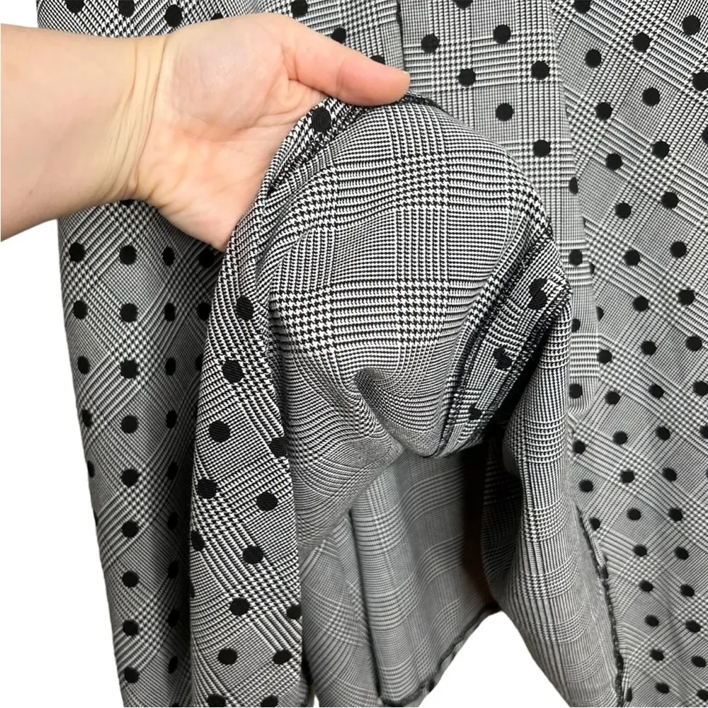 Gray Glen Plaid Polka Dot Houndstooth Fit & Flare Sleeveless Dress - Image 9