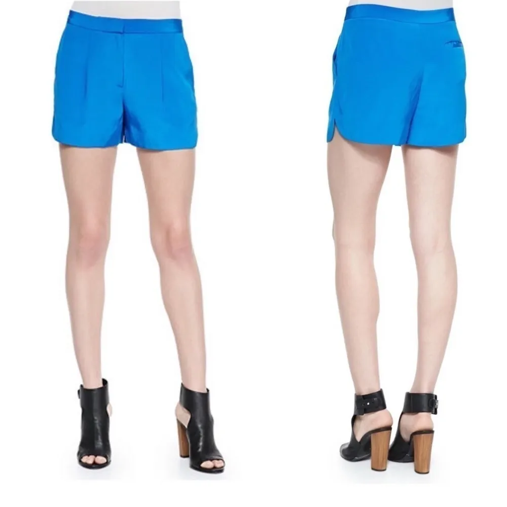 Vince Dress Shorts 4 Silk Pleated Dan Blue Luxury Pockets Lightweight - Image 7