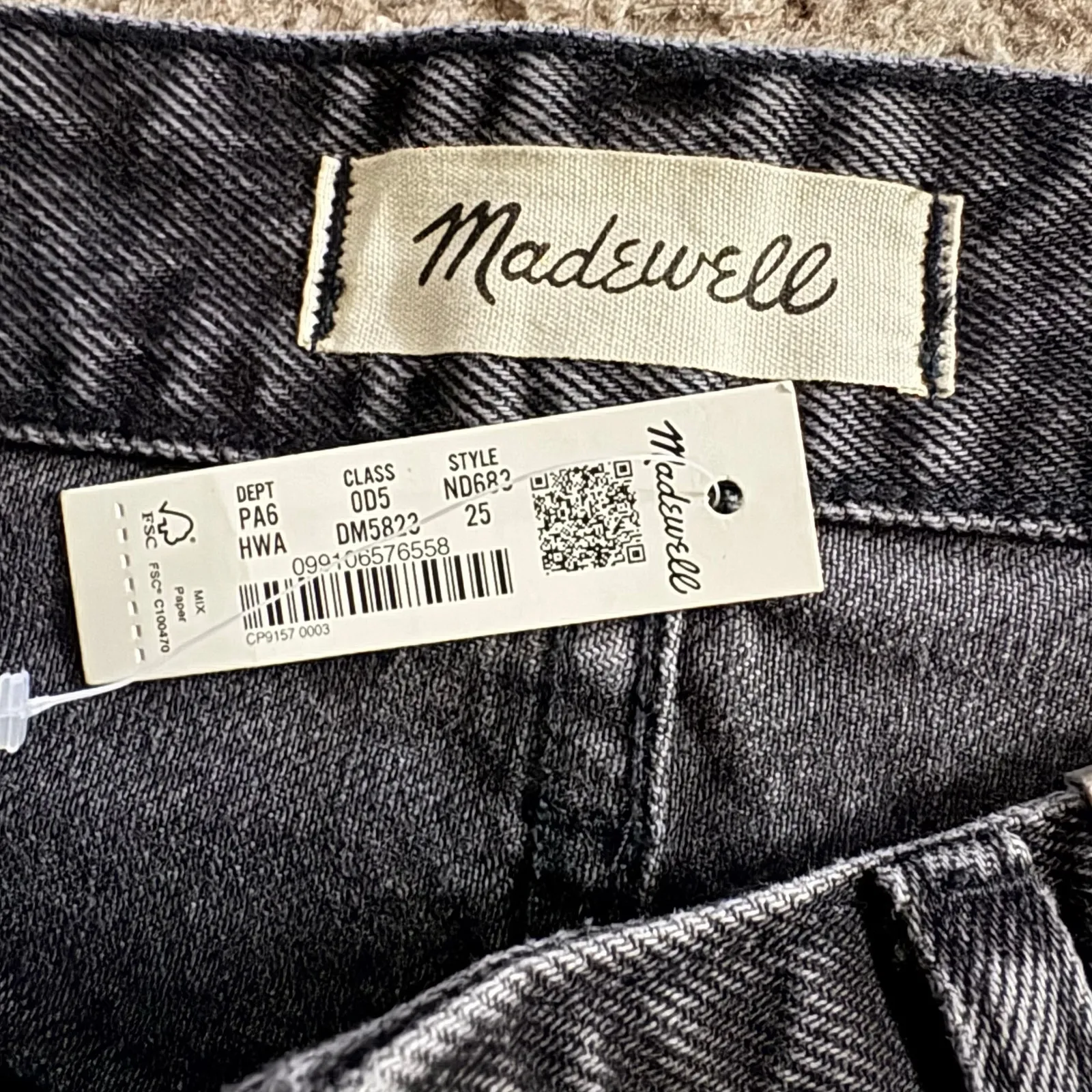 Madewell Relaxed Denim Jorts Shorts 25 Women’s Haywood Wash Black ND683 - Image 4