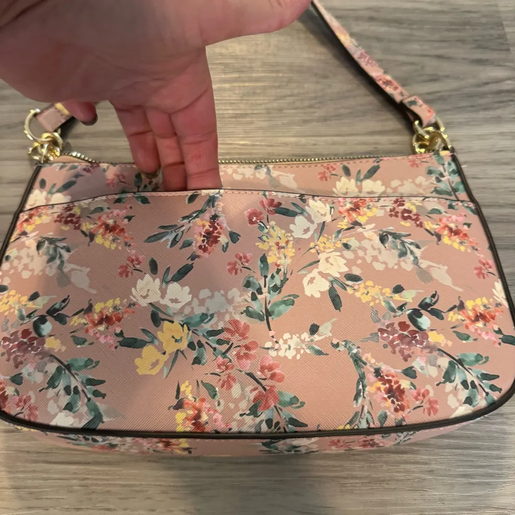 Nanette Lepore Small Faux Leather Pink Floral Handbag - Image 3