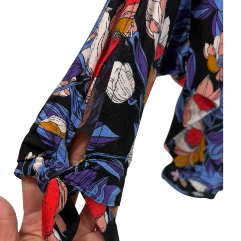 NWT Free‎ People Keepin On Floral Printed Blouse Top Black XS - Image 11
