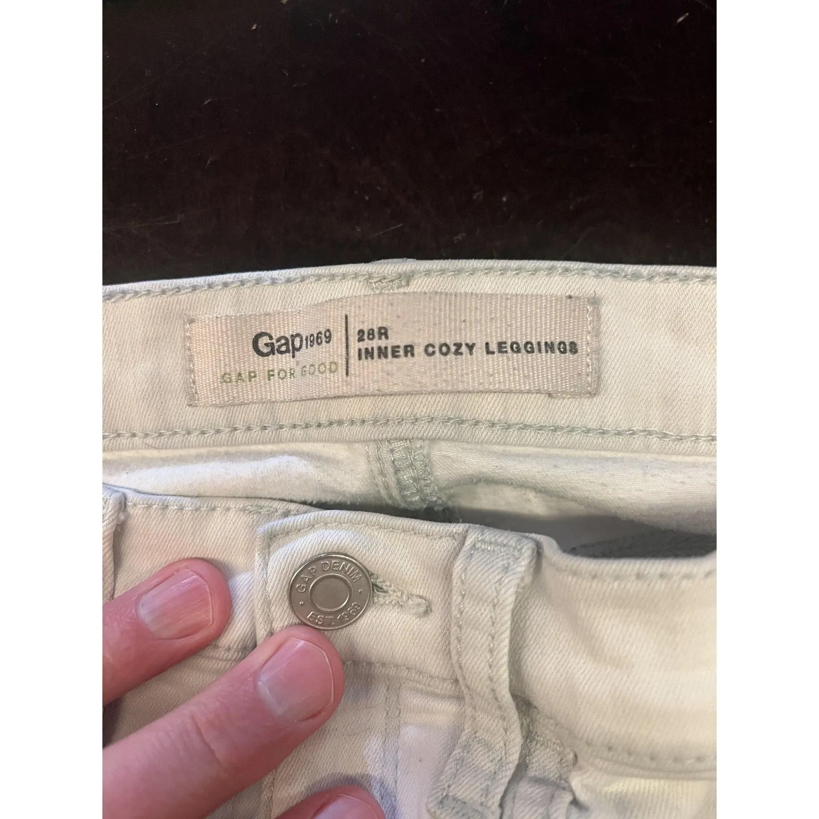 Gap 1969 Jeans Womens 6 28R White Inner Cozy Leggings Jeggings Stretch Denim - Image 7