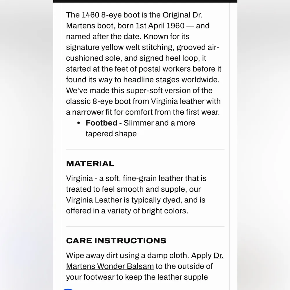 NWT Dr. Martens 1460 Pascal Virginia Leather Lace Up Boots sz 6 - Image 7