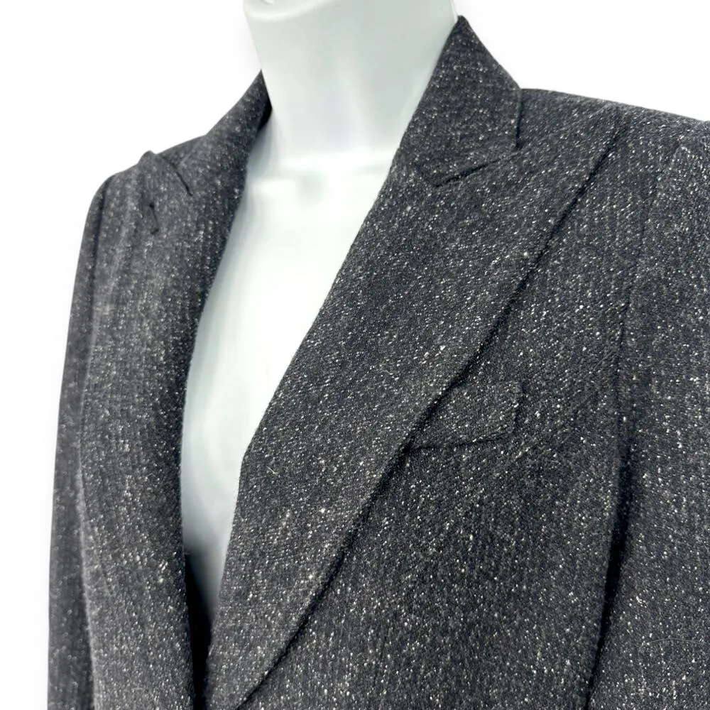 SMYTHE | 4 | Navy Boucle Wool Silk Cashmere Blend Gold Eagle 2 - Image 2