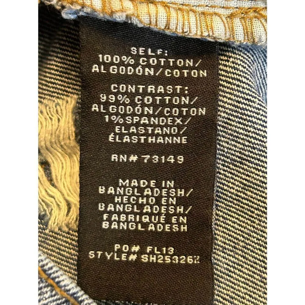 BBJ Boom Boom Jeans High Waisted Med Wash  Ripped Denim Shorts Size 9/29 (8718) - Image 3