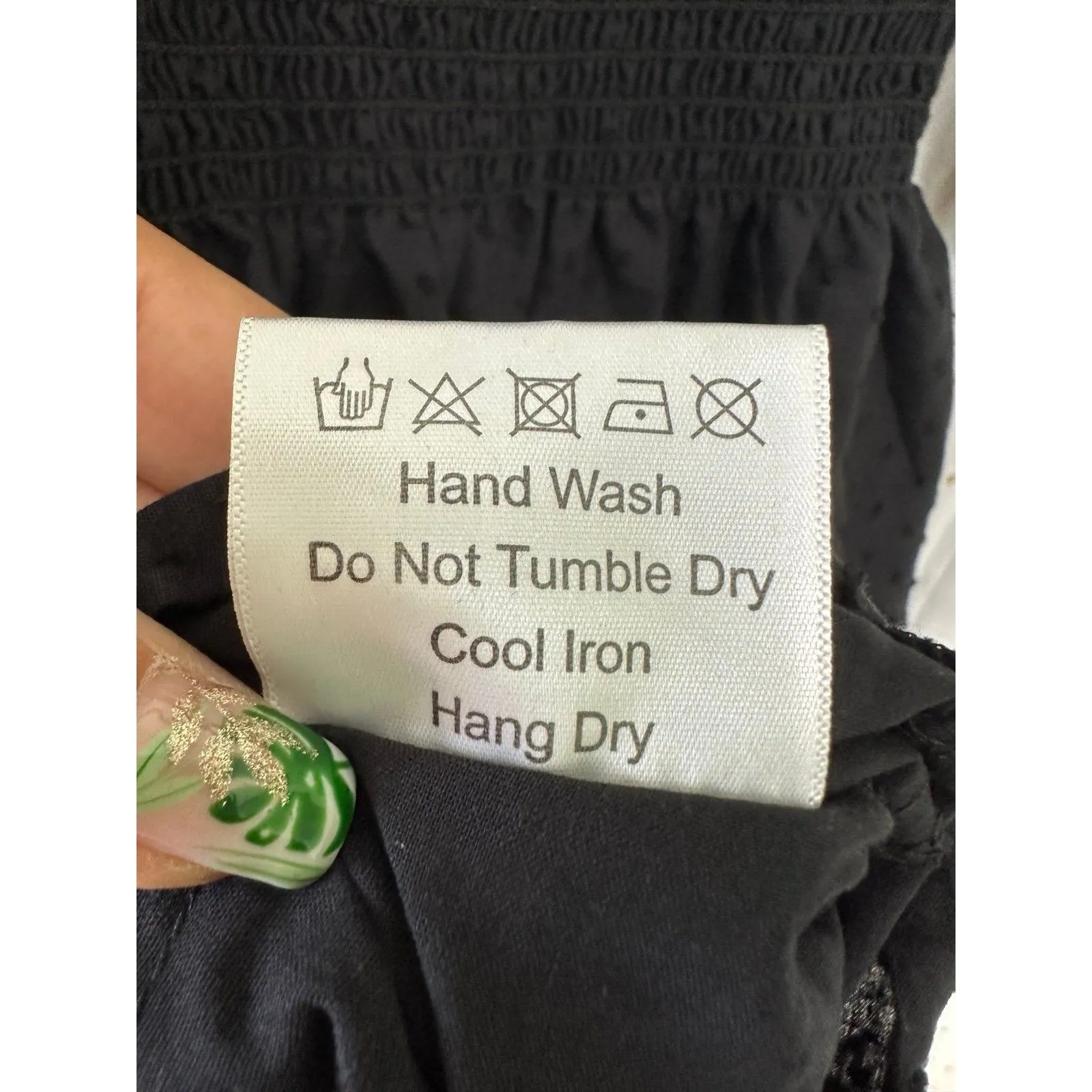 Kourt Calypso Poplin Smocked Bodice Cuff Puff Sleeve Fit Flare Mini Sun Dress S Black - Image 6