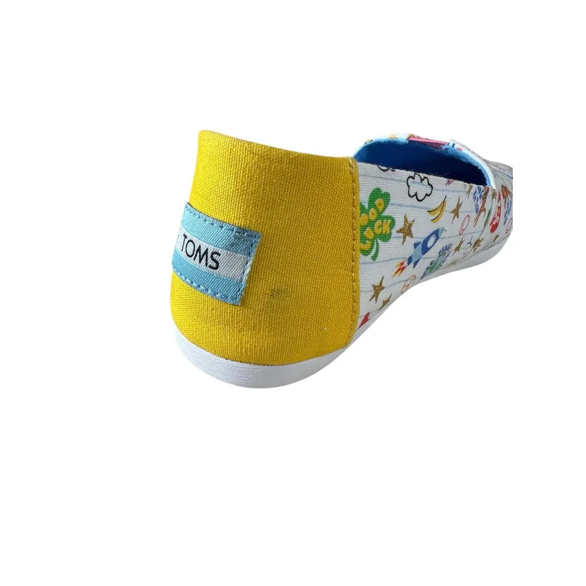 Toms White Alpargatas Notebook Doodles Flat Slip On Ortholite Women’s Size 7.5 - Image 12