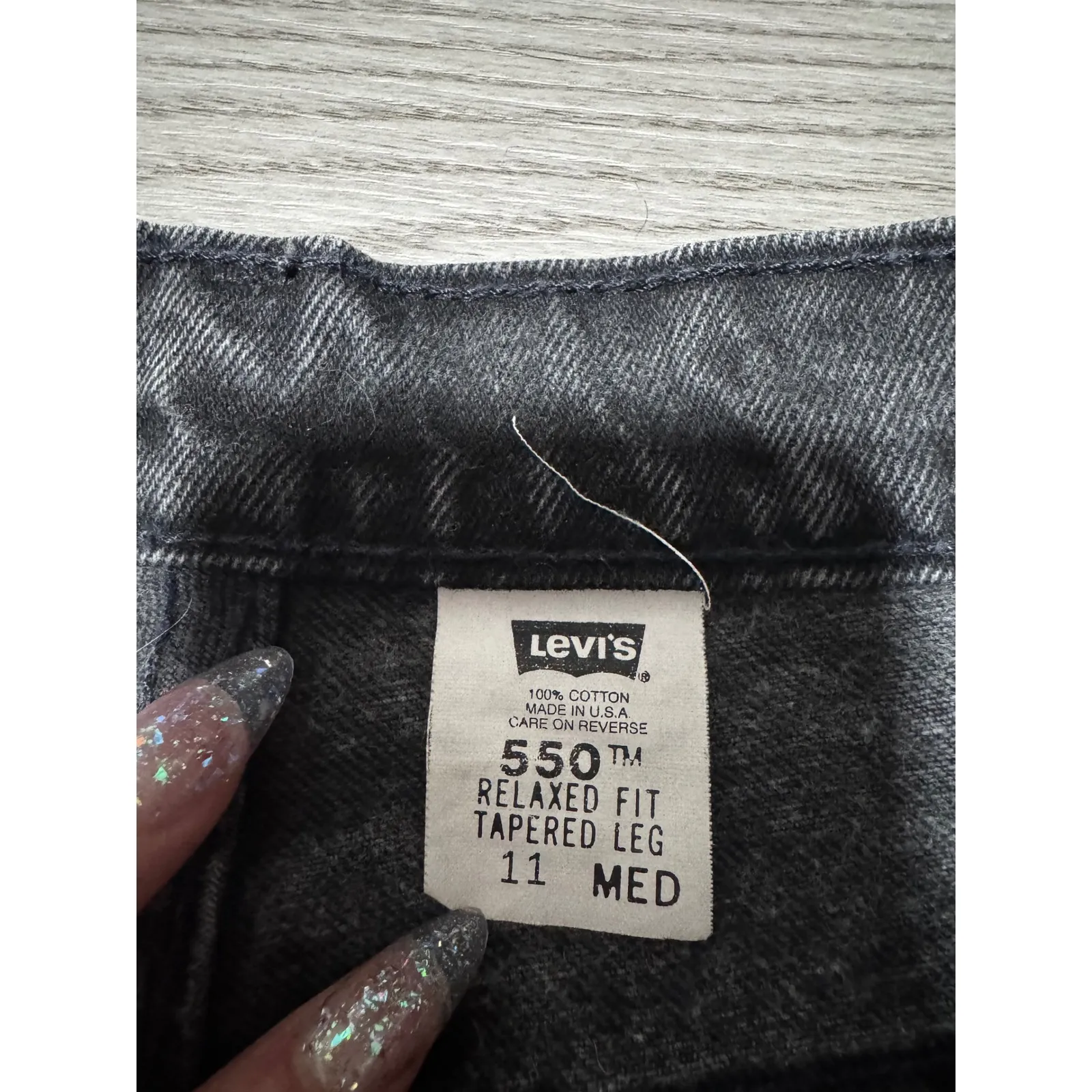 Levi's 550 Womens Relaxed Fit Tapered Leg Black Denim Jeans Size 11 Vintage - Image 2