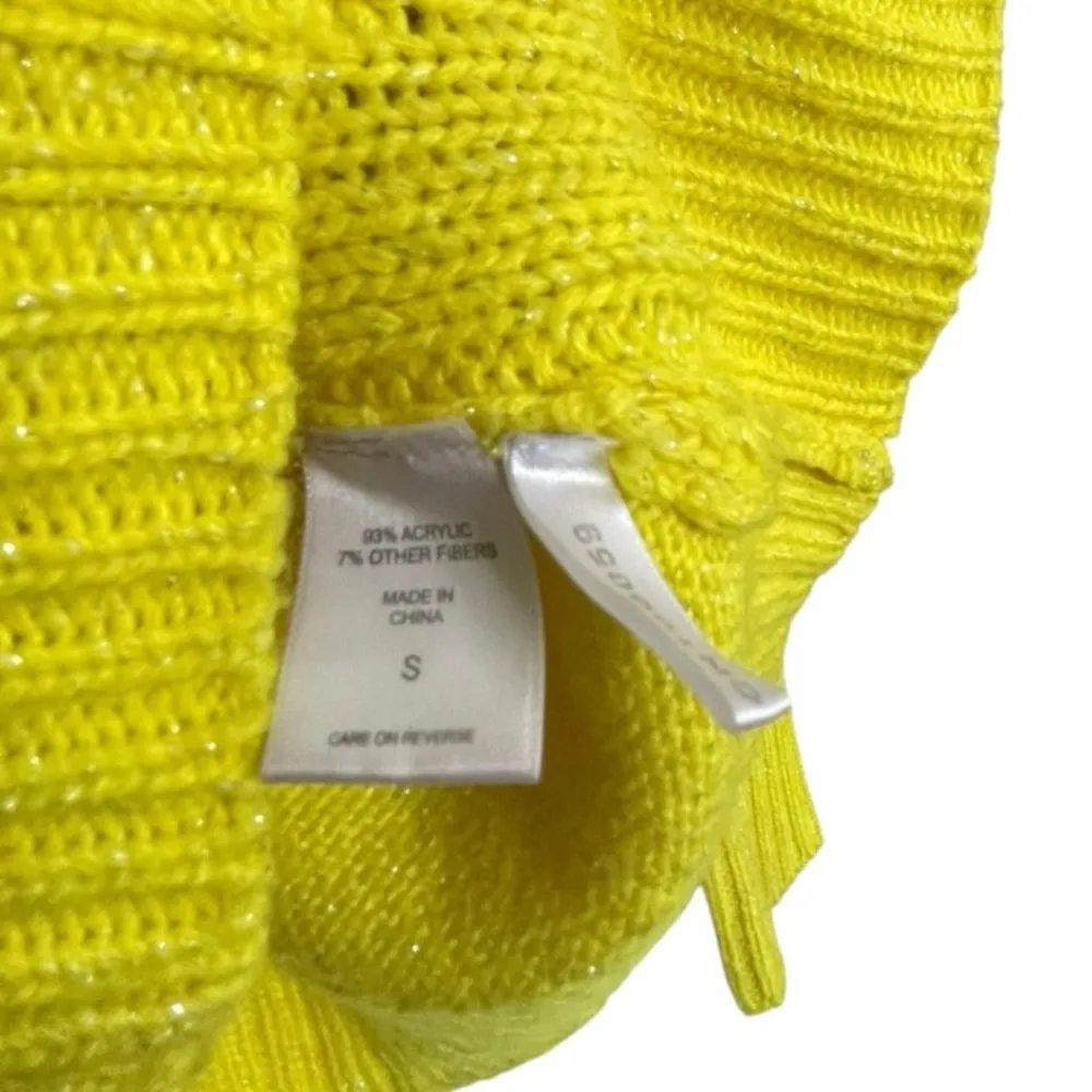 New York & Company Bright Yellow Turtleneck Sweater Size S - Image 8