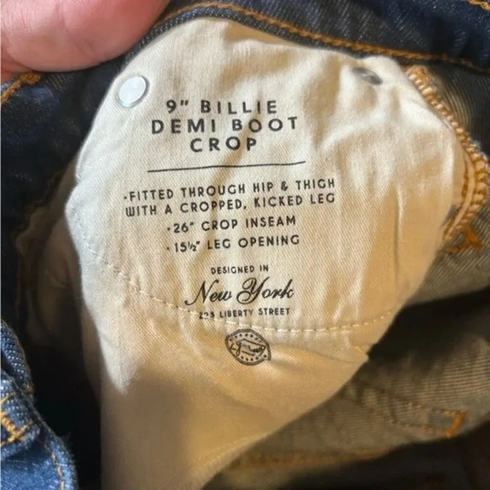 NWT J. Crew 9" Billie Demi Boot Crop Raw Frayed Hem Jeans Mid Rise 23 Blue #2900 - Image 7