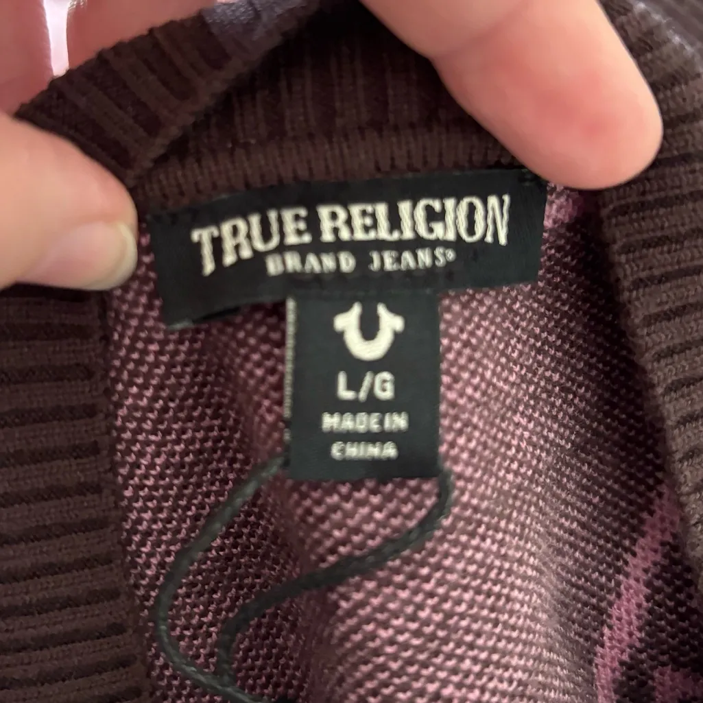 NWT True Religion women’s Monogram Jacquard Sweater sz L - Image 3