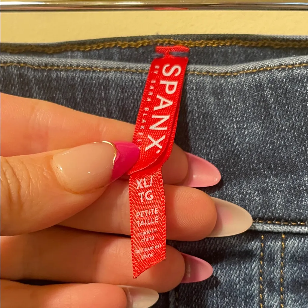 Womens SPANX Distressed Ankle Skinny Jeans Petite - Image 3