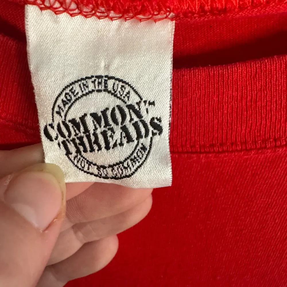 Common Threads vintage Christmas fuzzy bear embroidered OS - Image 3