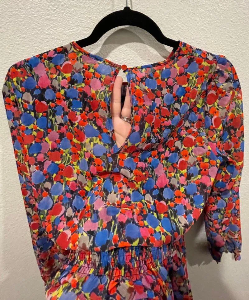 J. CREW Cinched Waist Watercolor Floral Print - Image 4