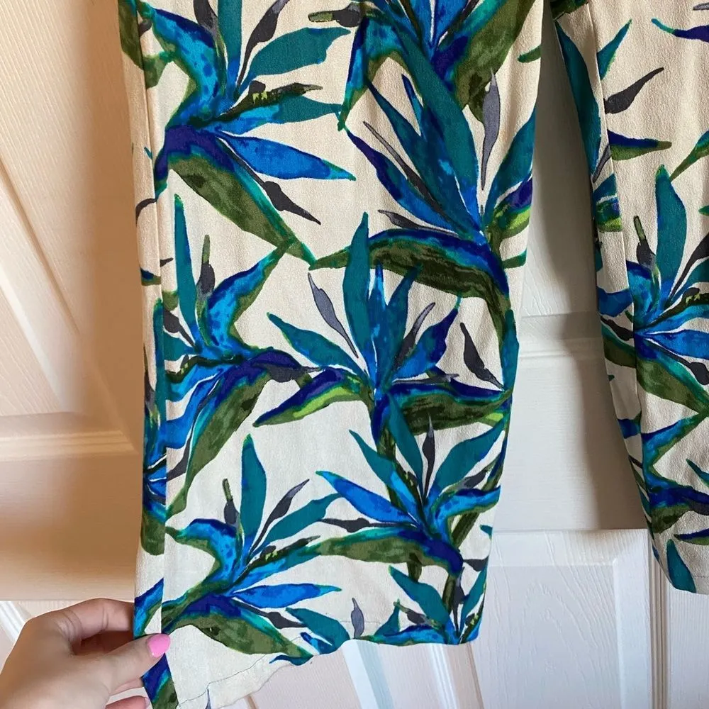 Ella Moss Tropical Print Straight Leg Vacation Tie Waist Pants Size small - Image 9