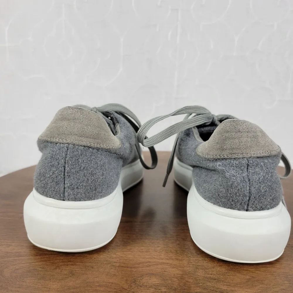 Asos Womens Shoes 7 Grey Fabric Padded Lace Up Low-top Platform Fashion Sneakers - Image 10