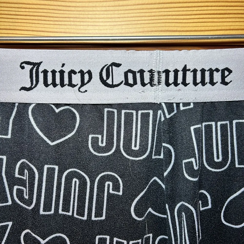 Juicy Couture Black White Logo Pajama Bottoms PJ Lounge Pants Sweatpants Size XL - Image 4