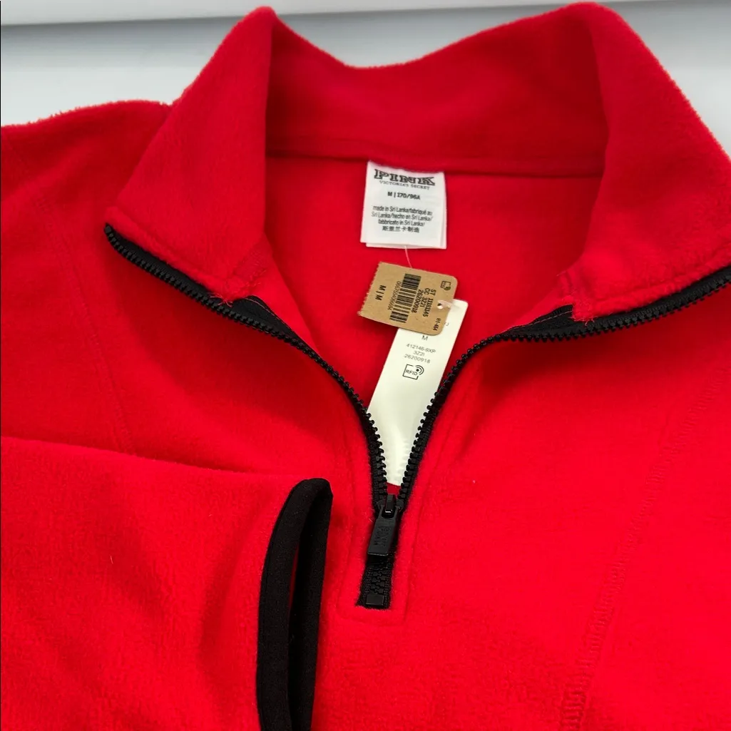 PINK Victoria's Secret Women's Bright Red Bomber Jacket - Image 6