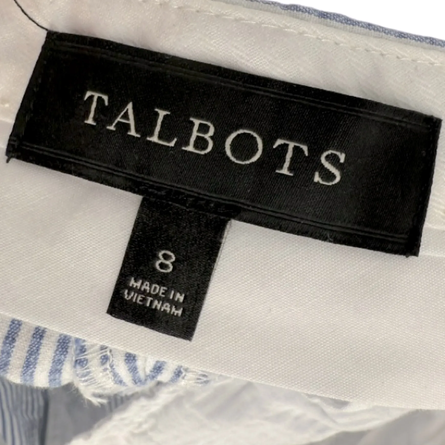 Talbots Lightweight Seersucker Striped Ankle Pants Size 8 Nautical Beachy Preppy - Image 3