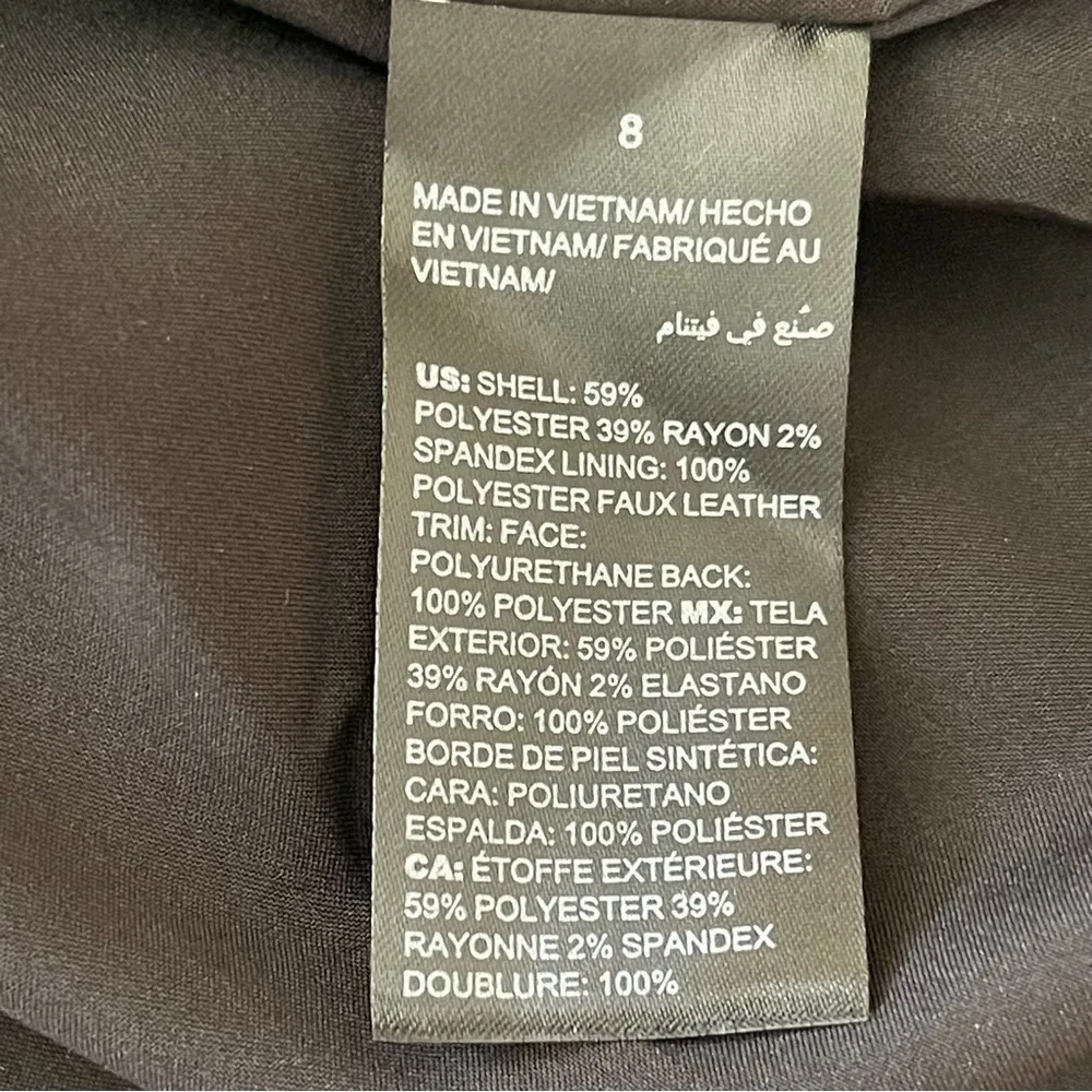 White House Black Market Women’s Luxe Suiting Pencil Skirt Size 8 Leather Trim - Image 10