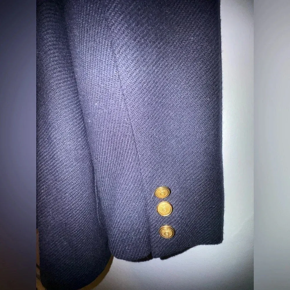 Vintage‎ Liz Claiborne women’s Liz Sport double button Blazer Petite Large Blue - Image 4