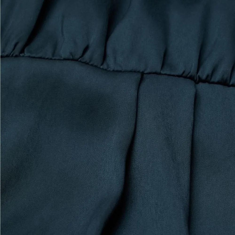 Teal satin draped jumpsuit - Image 5