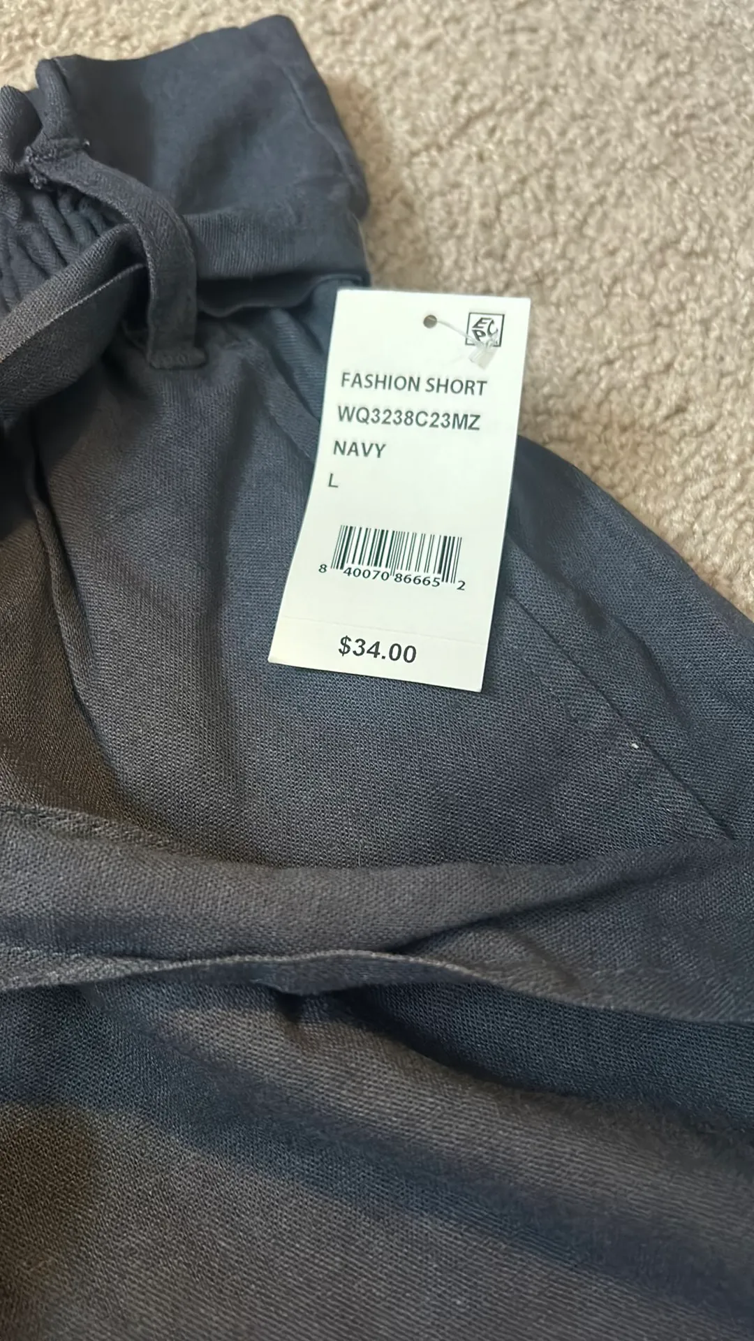 Navy Shorts With Tie Belt  - Image 4