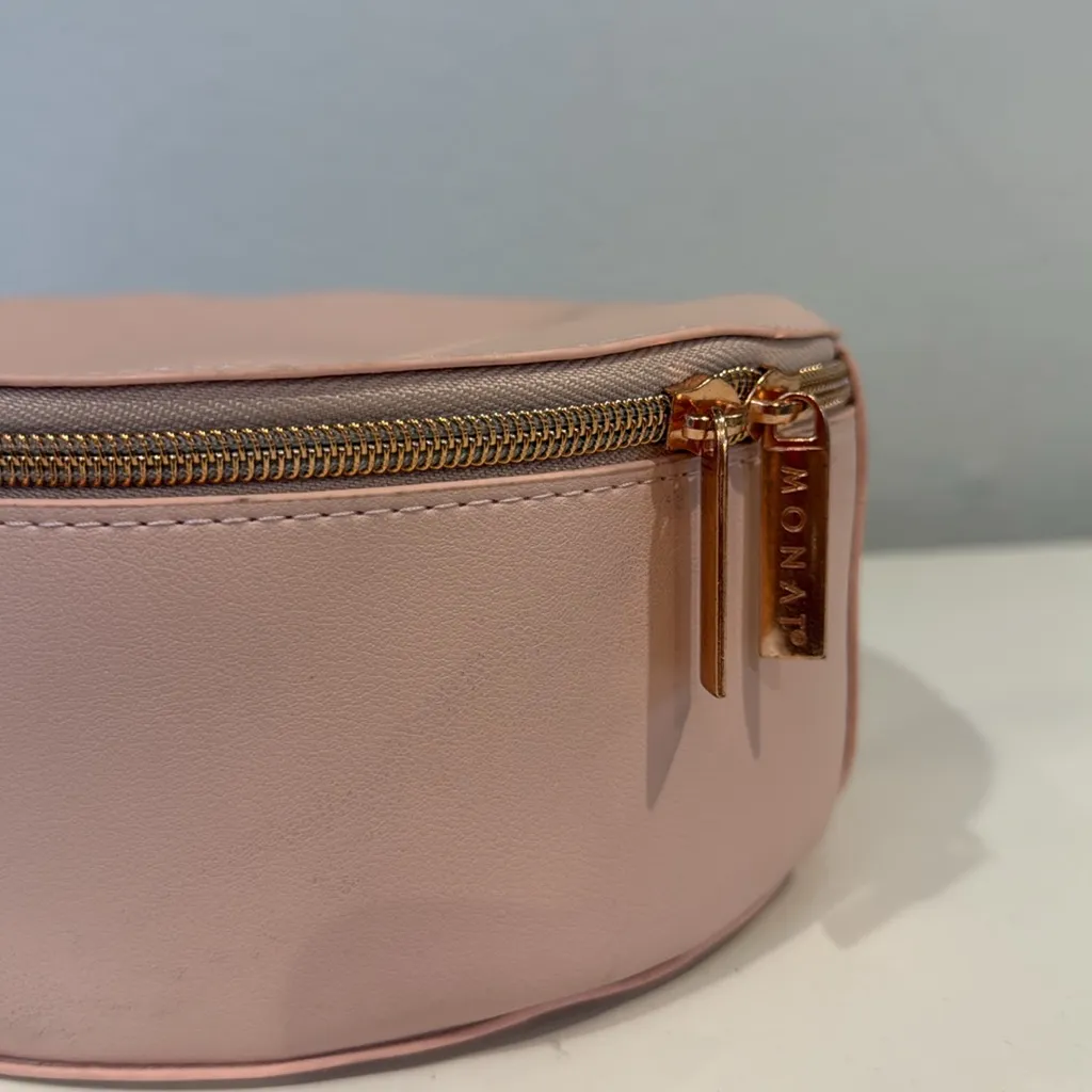 Monat Pink Circle Top Handle Cosmetic Toiletry Bag - Image 4