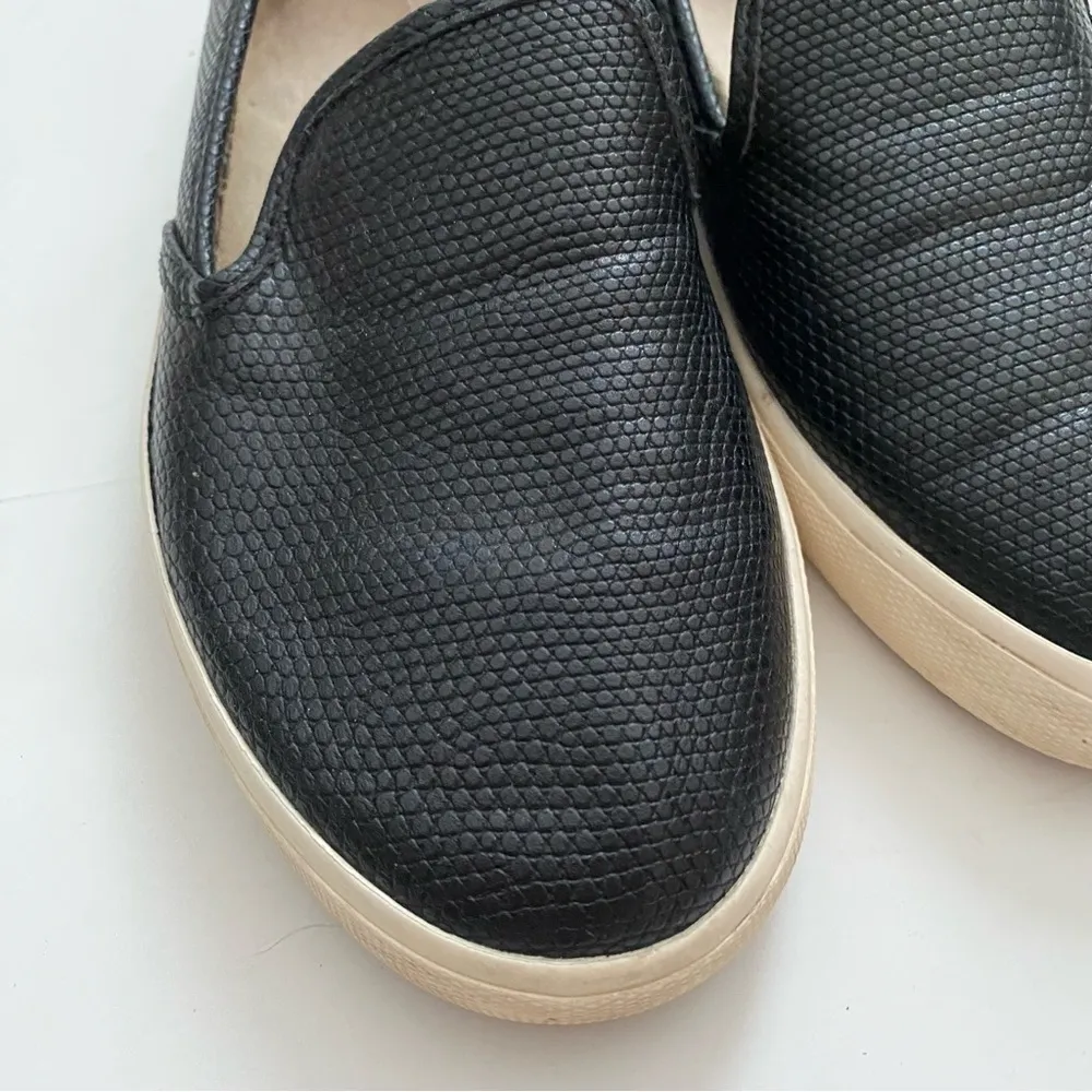 H&M Black Snakeskin Faux Leather Slip On Sneakers Flat 8 8.5 39 - Image 5