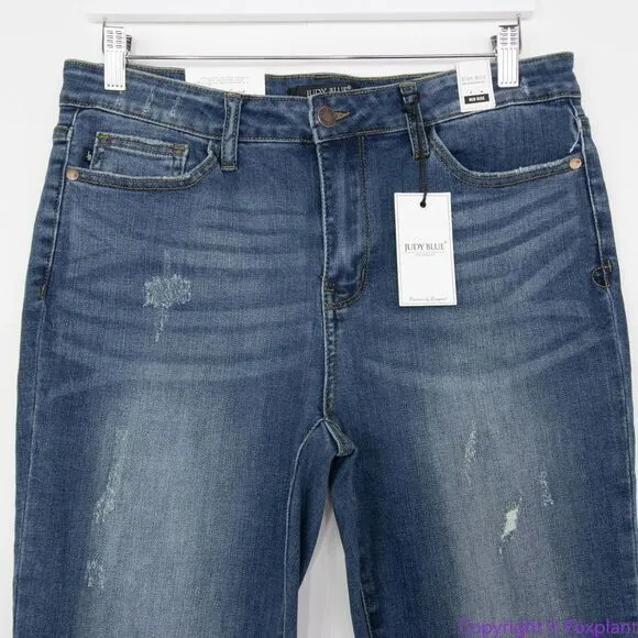 NEW‎ Judy Blue relaxed fit mid rise jean in dark blue, 32 - Image 2