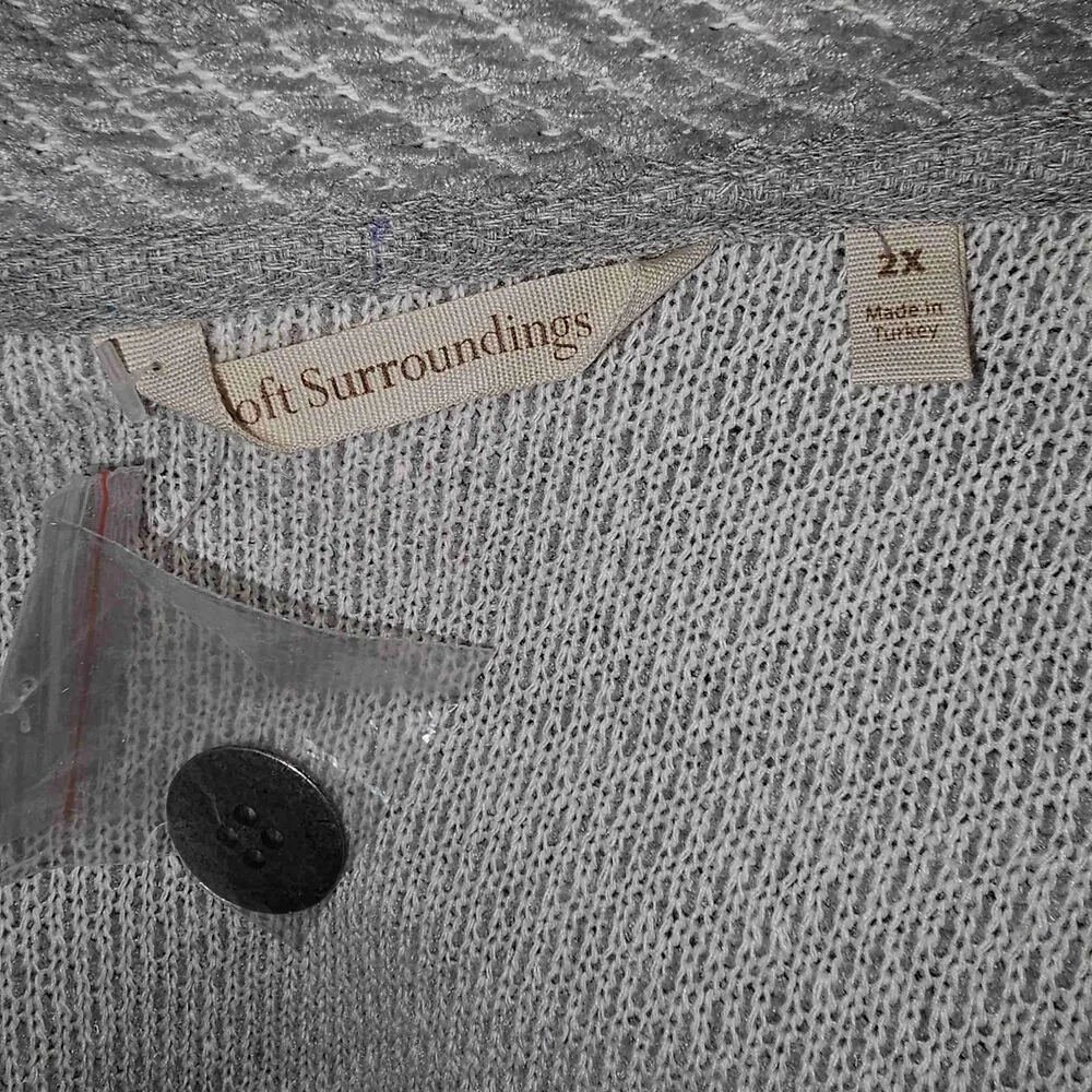 NWOT Soft Surroundings Womens‎ Gray Cowl Neck Sweater 2X - Image 4