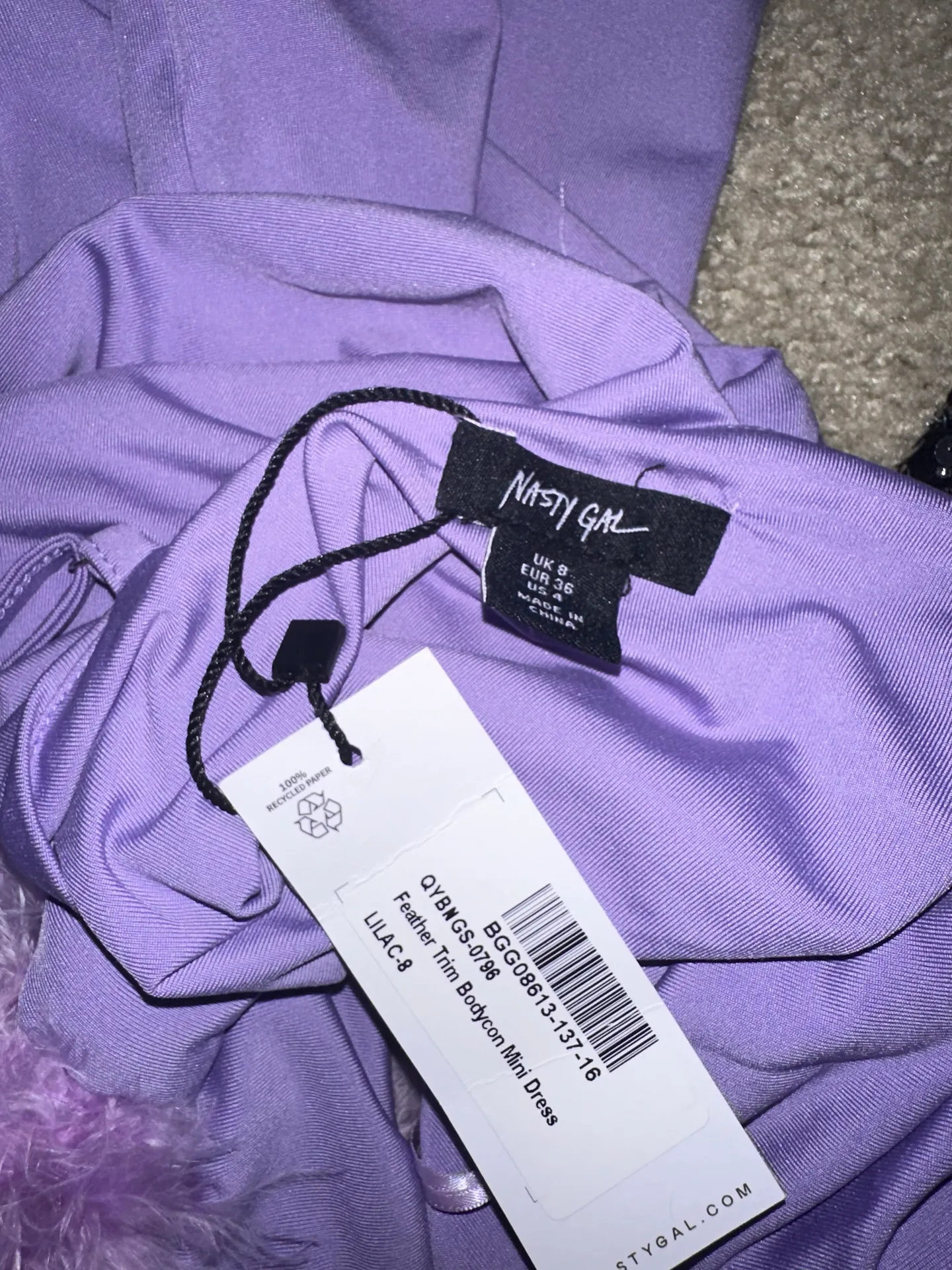 Feather Mini Dress - Image 5