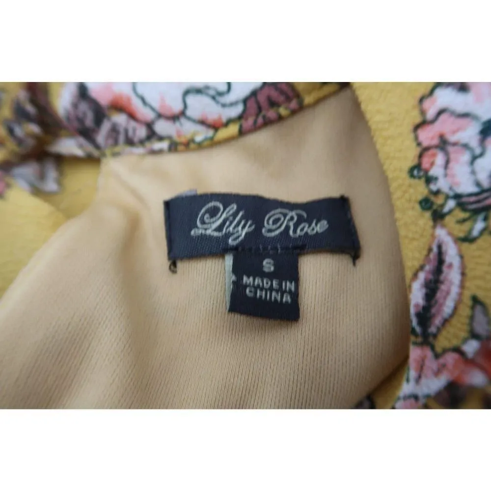 Lila Rose Lily Rose yellow floral dress size small - Image 3