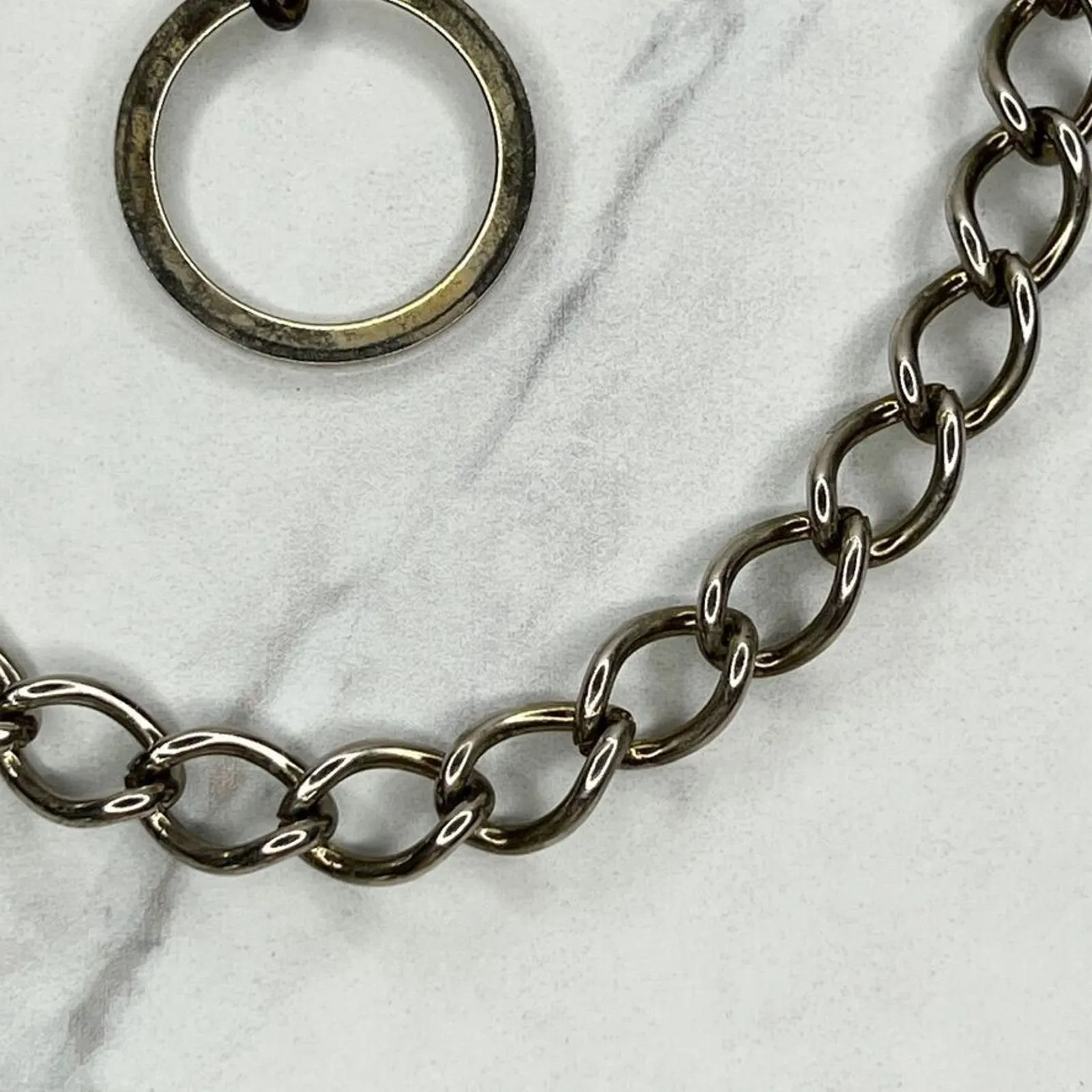Gold Silver Tone Hoop Charm Chain Link Belt XS/Small (XS/S) ✨ - Image 7