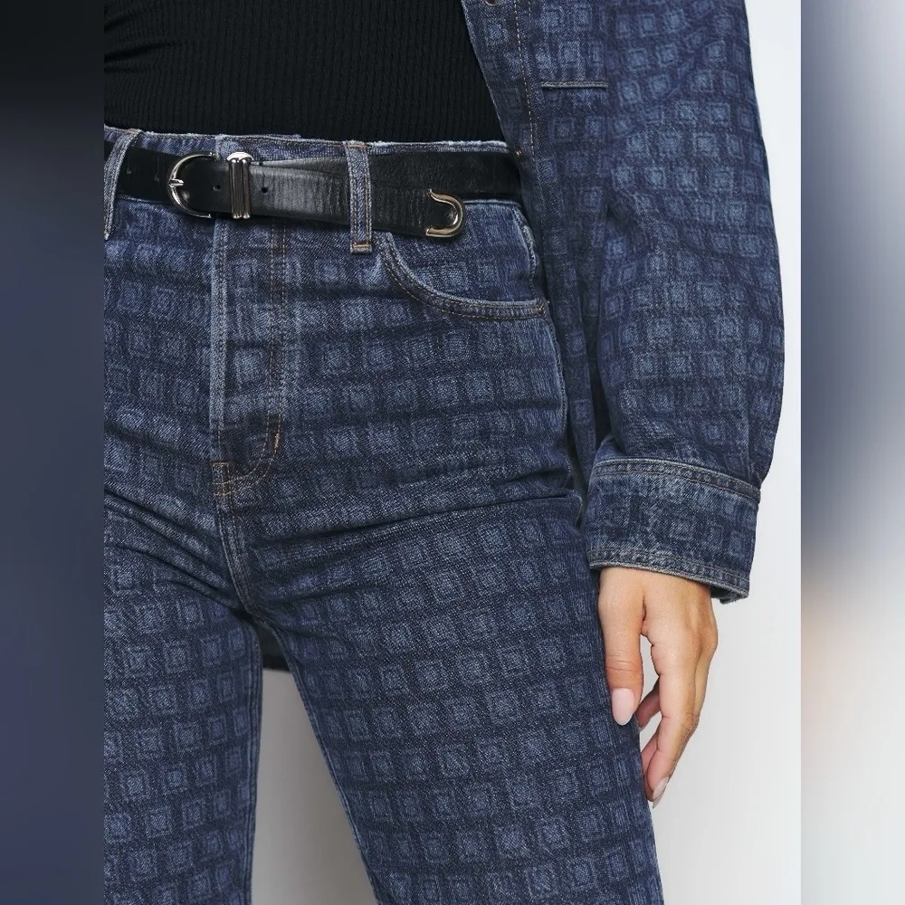 NWT Reformation Cynthia High Rise Straight Leg Disco Long Jeans Size 28 - Image 3