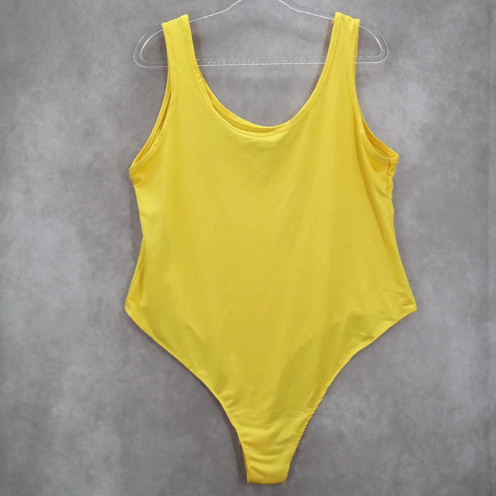 Rouge Collection Yellow Stretch Bodysuit Swim‎ One Piece Bathing Suit Plus 3X - Image 2